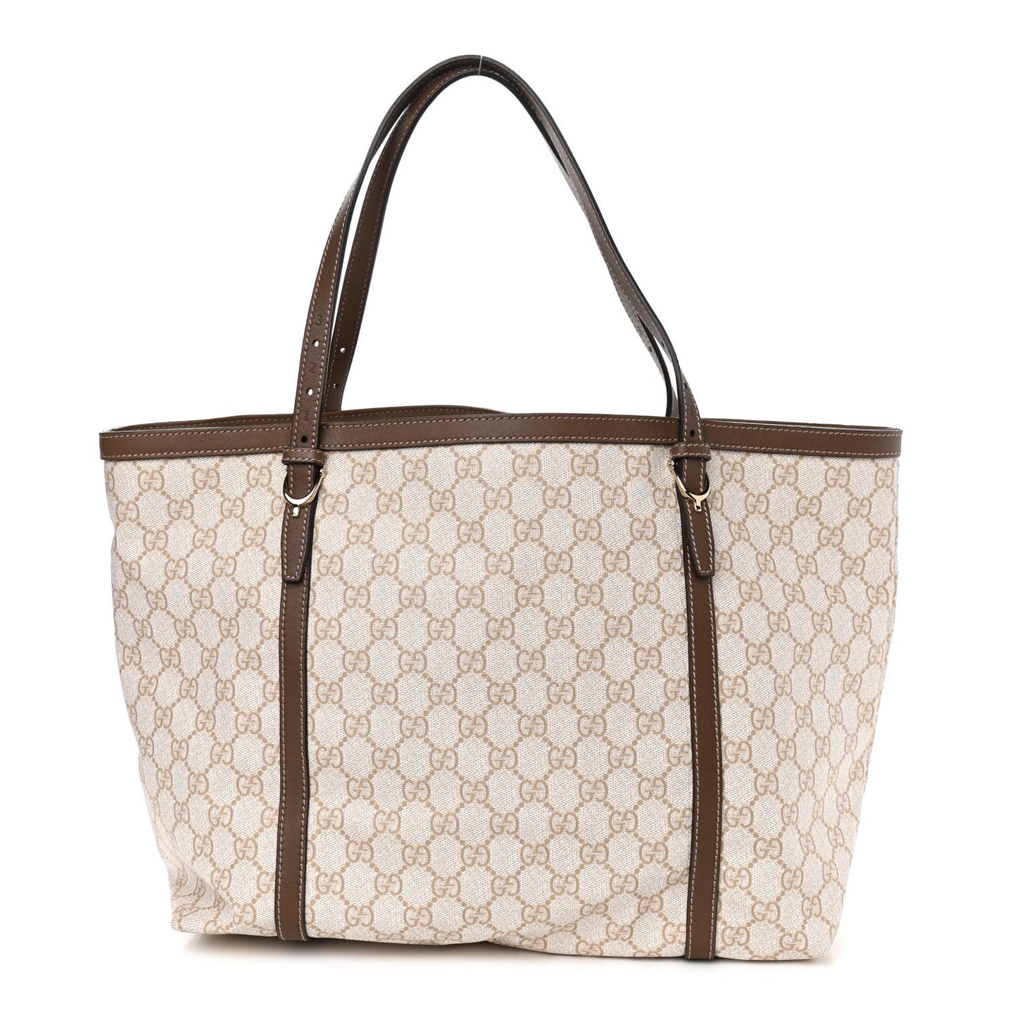 GG Supreme Monogram Calfskin Medium Nice Tote New Mystic White Beige Brown