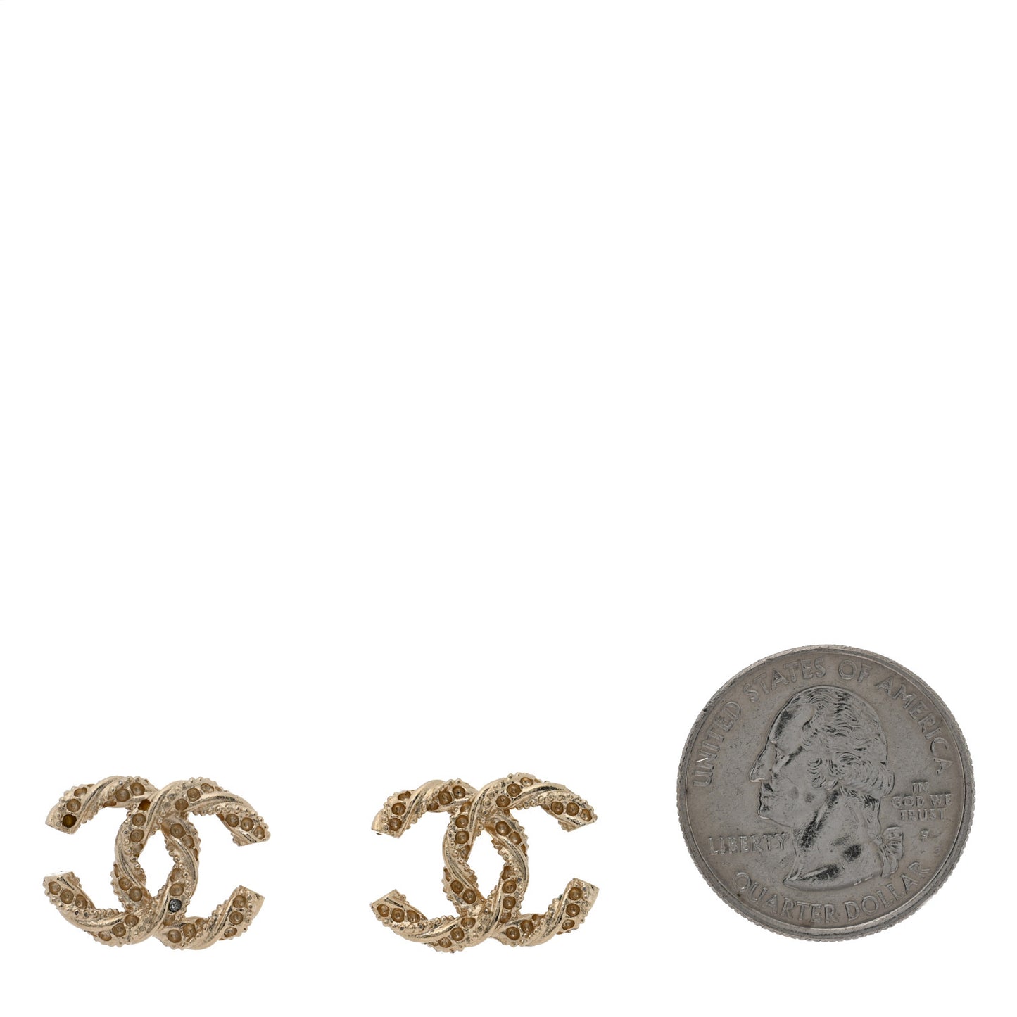 Crystal Twisted CC Earrings Gold