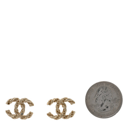Chanel Crystal Twisted CC Earrings Gold 2 of 5
