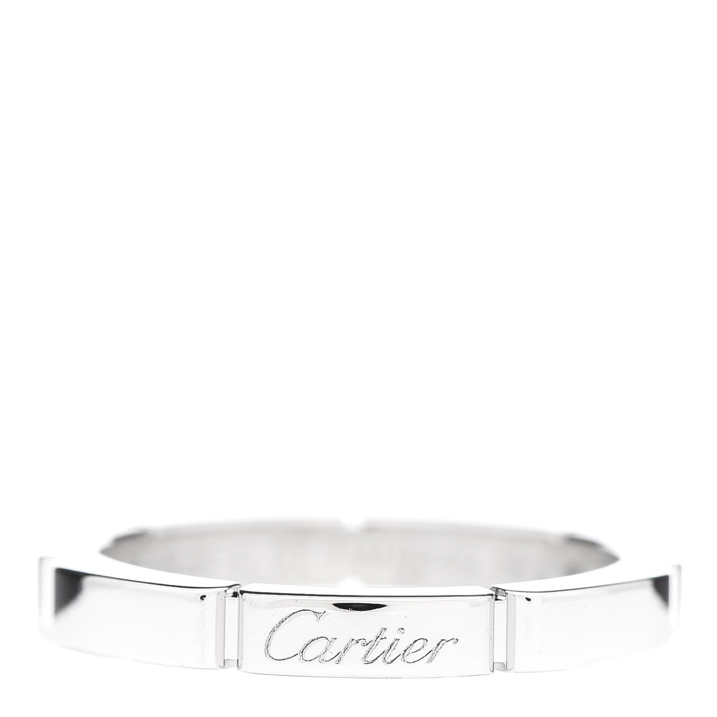18K White Gold 2.5mm Maillon Panthere Wedding Band Ring 51 5.75
