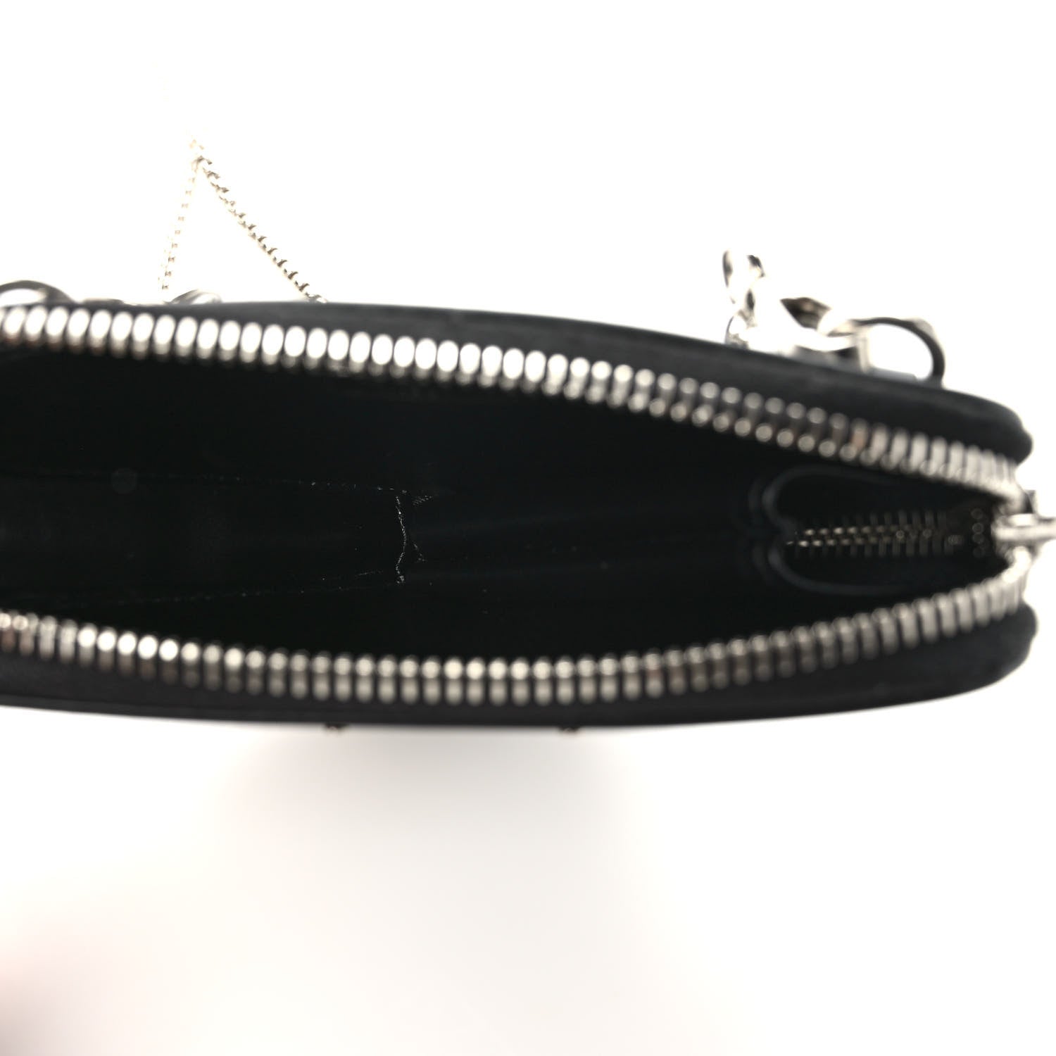 Prada Spazzolato Mini Triangle Chain Crossbody Pouch Black 5 of 8