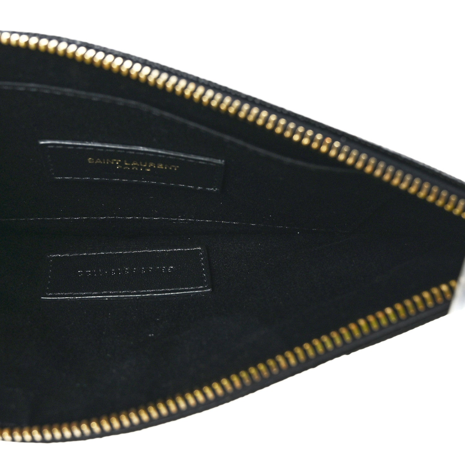 Saint Laurent Grain De Poudre Chevron Monogram Large Bill Pouch Black 5 of 7