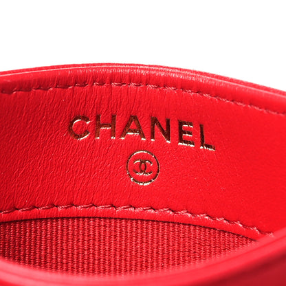 Chanel Lambskin Plexiglass Quilted Coco Love Card Holder Red 6 of 10