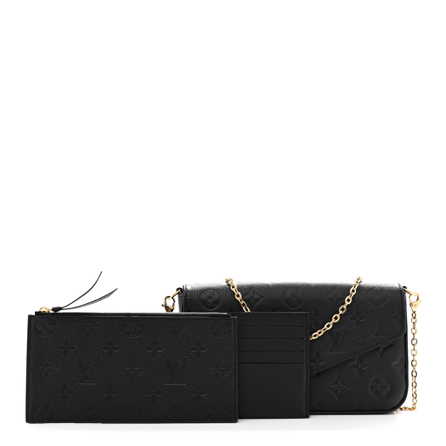 Louis Vuitton Empreinte Pochette Felicie Chain Wallet Black 3 of 12