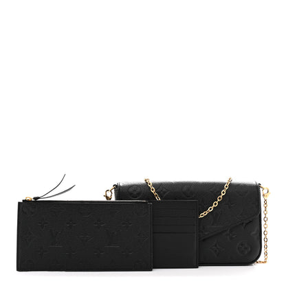 Louis Vuitton Empreinte Pochette Felicie Chain Wallet Black 3 of 12