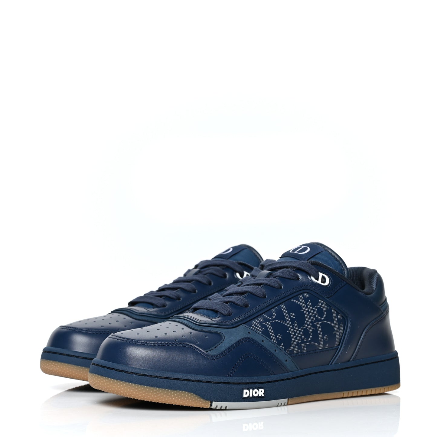 Smooth Calfskin Oblique Galaxy Mens B27 Low Top Sneakers 41 Blue Beige