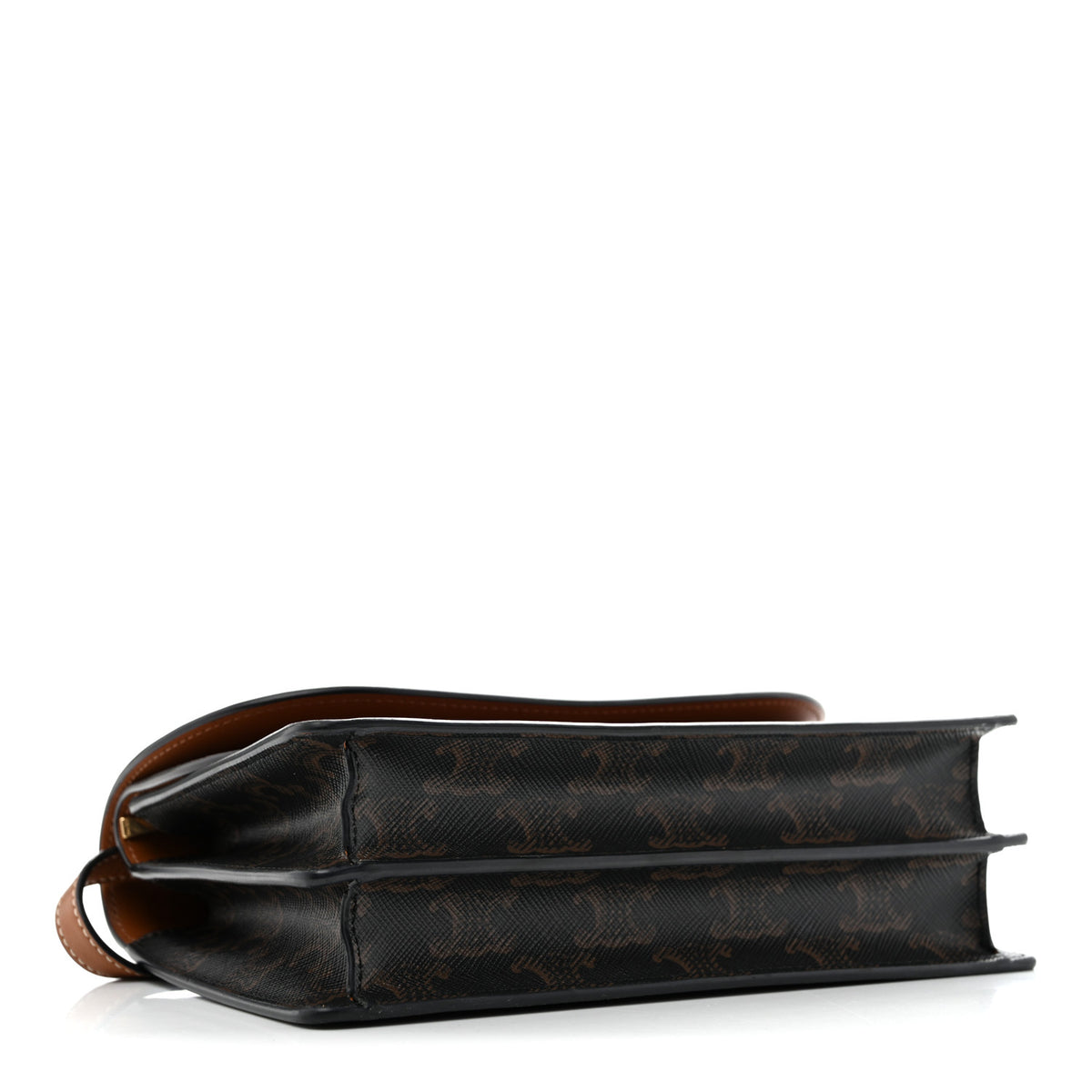 Triomphe Canvas Lambskin Wallet On Strap Tan