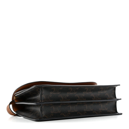 Celine Triomphe Canvas Lambskin Wallet On Strap Tan 4 of 12