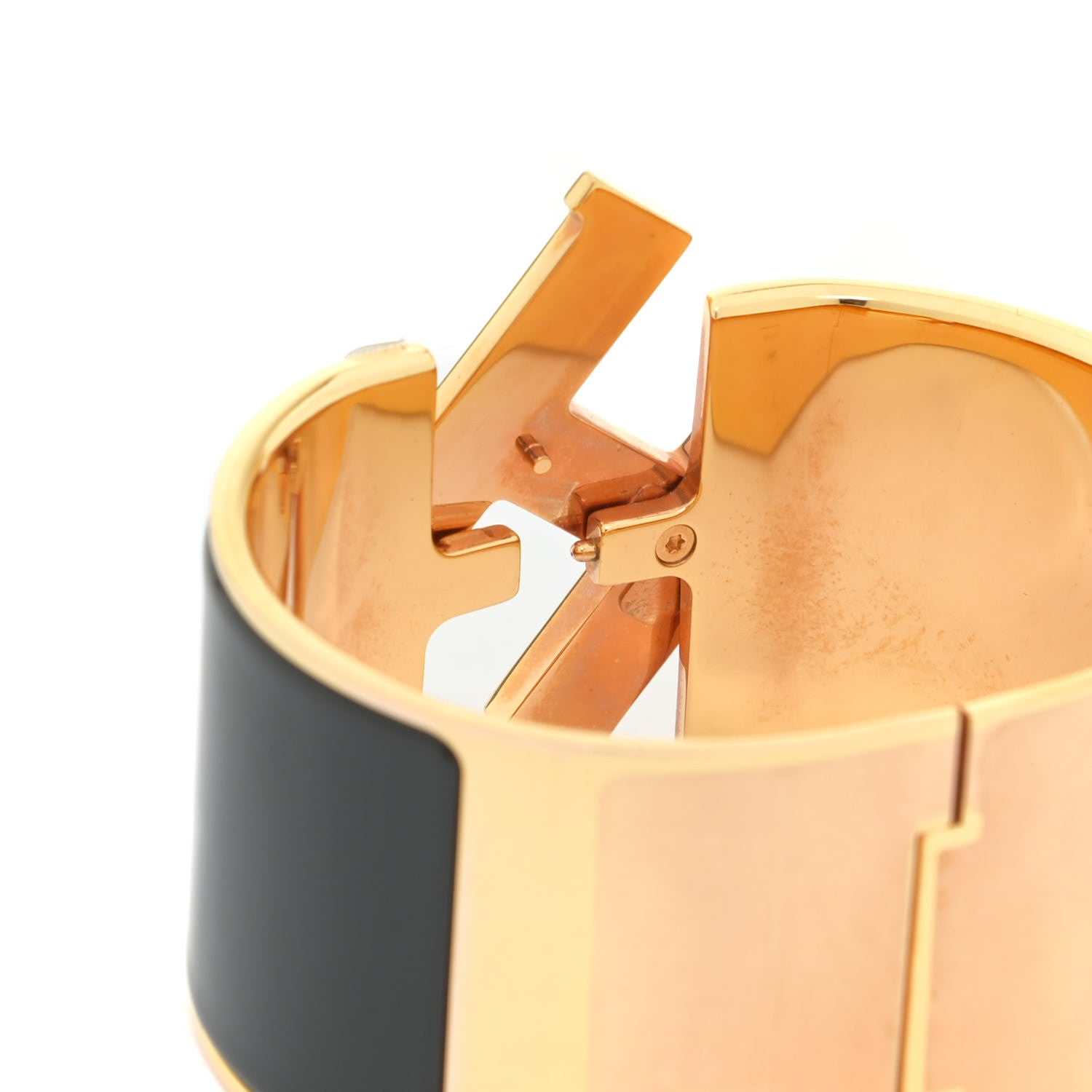 Hermes Enamel Extra Wide Clic Clac H Bracelet PM Black 4 of 6