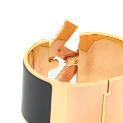 Hermes Enamel Extra Wide Clic Clac H Bracelet PM Black 4 of 6