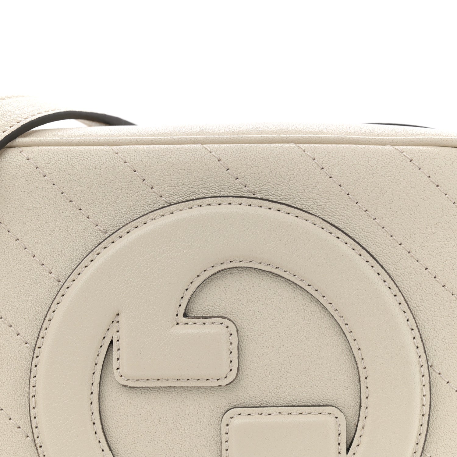 Gucci Sakai Be Green Calfskin Diagonal Stitched Small Blondie Shoulder Bag Mystic White 8 of 10