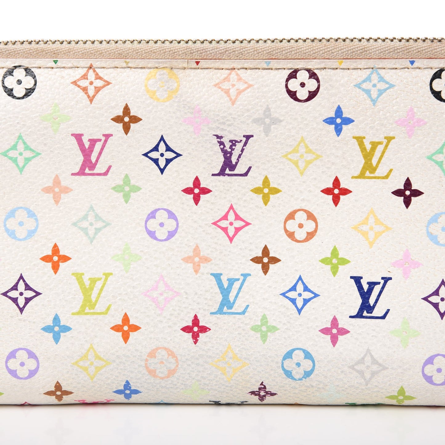 Monogram Multicolor Zippy Wallet White