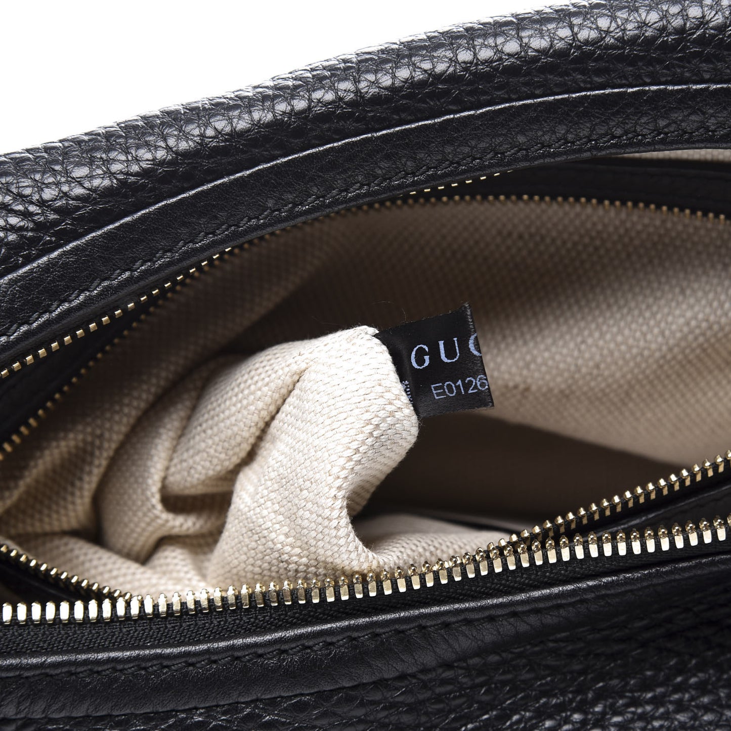 Pebbled Calfskin Large Soho Hobo Black