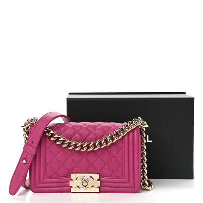 Chanel Caviar Quilted Small Boy Flap Fuchsia 11 of 11