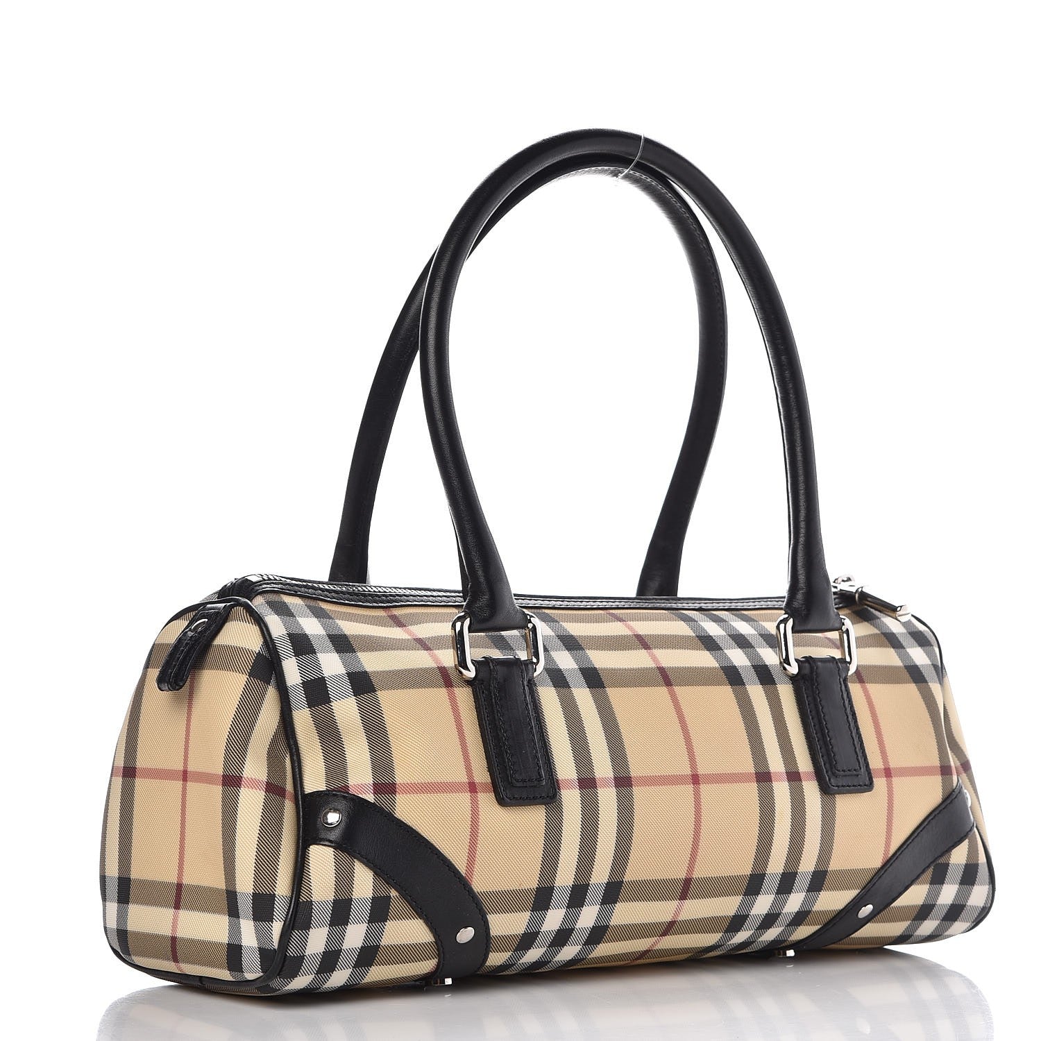Burberry House Check Studded Satchel Black 3 of 13