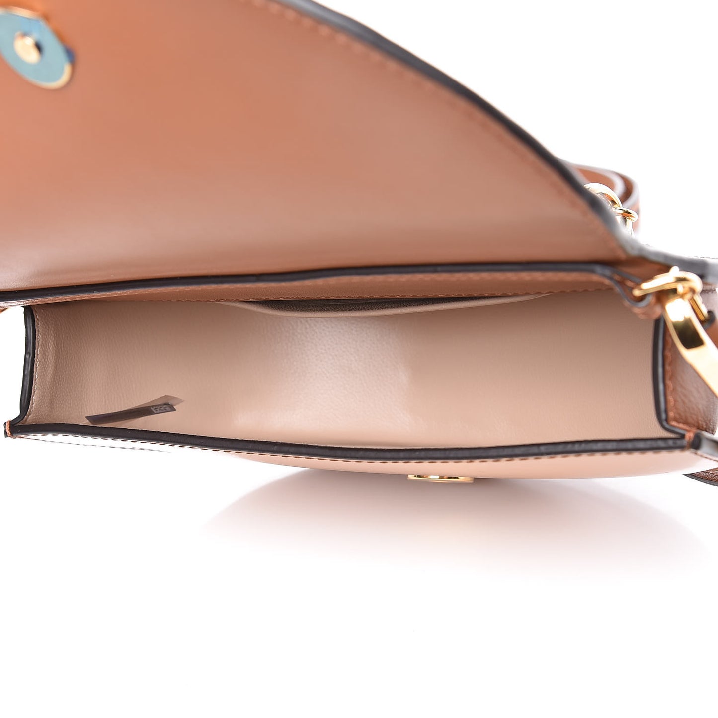 Spazzolato Sfumato Lambskin Calfskin Small Nile Bracelet Minaudiere Bag Caramel