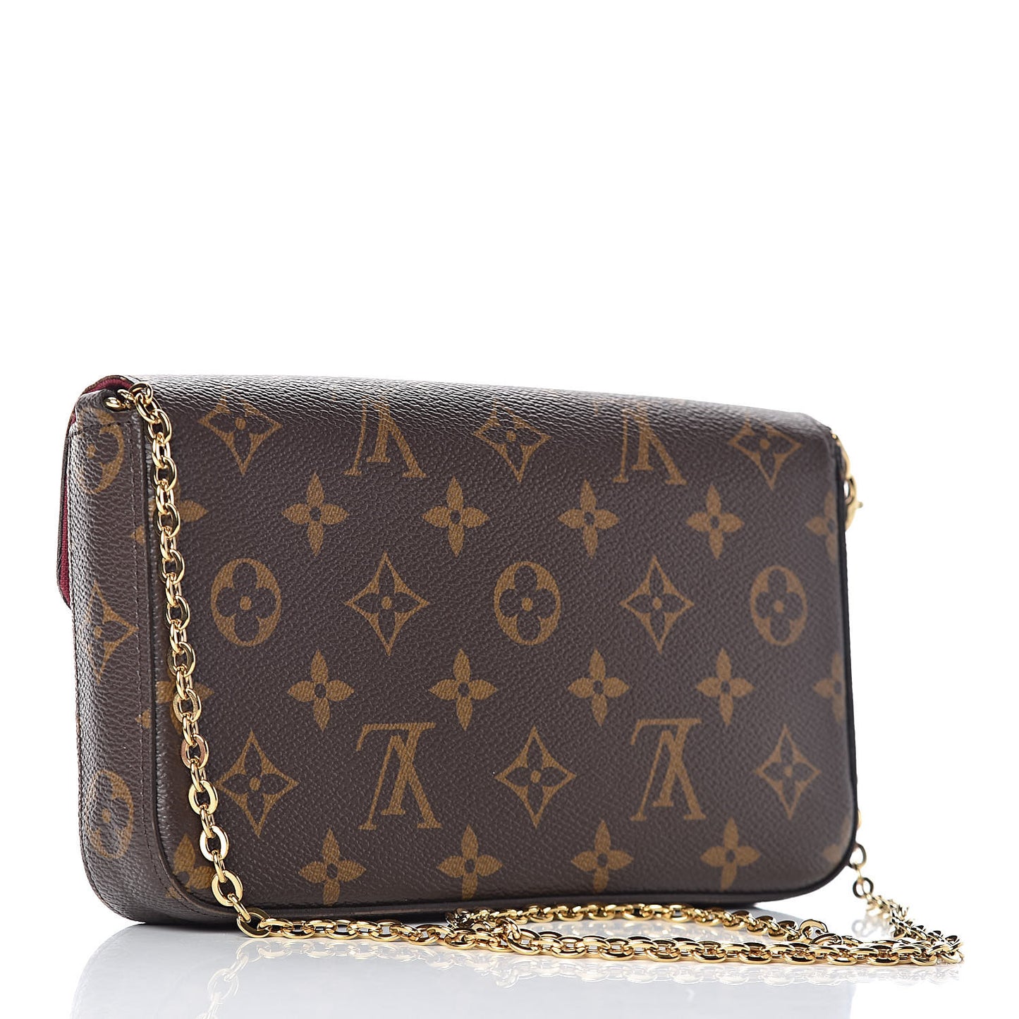 Monogram Pochette Felicie Chain Wallet Fuchsia