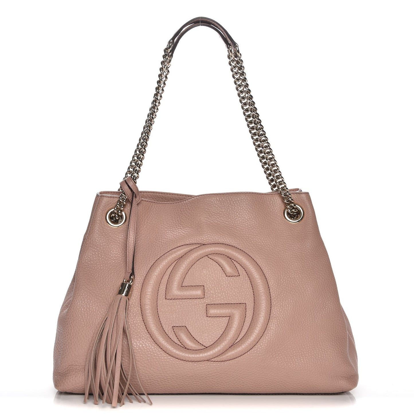 Pebbled Calfskin Medium Soho Chain Shoulder Bag Dark Cipria