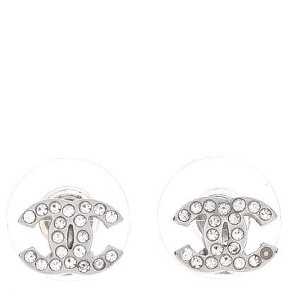 Chanel Crystal Mini Timeless CC Earrings Silver 1 of 6