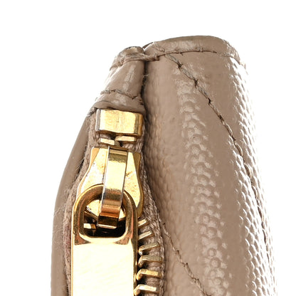 Saint Laurent Grain De Poudre Matelasse Chevron Monogram Compact Wallet Dark Beige 8 of 8
