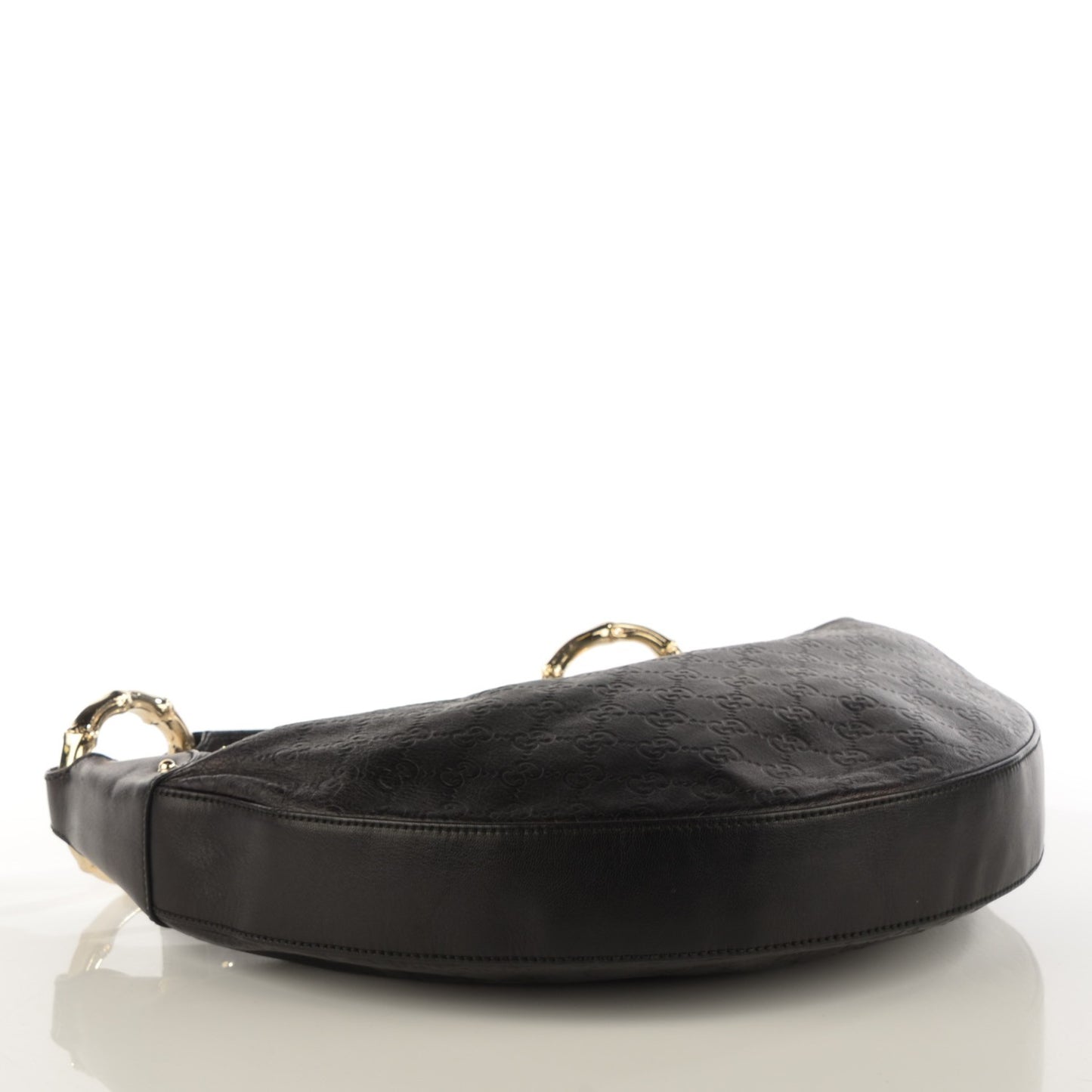 Guccissima Half Moon Bamboo Ring Hobo Black