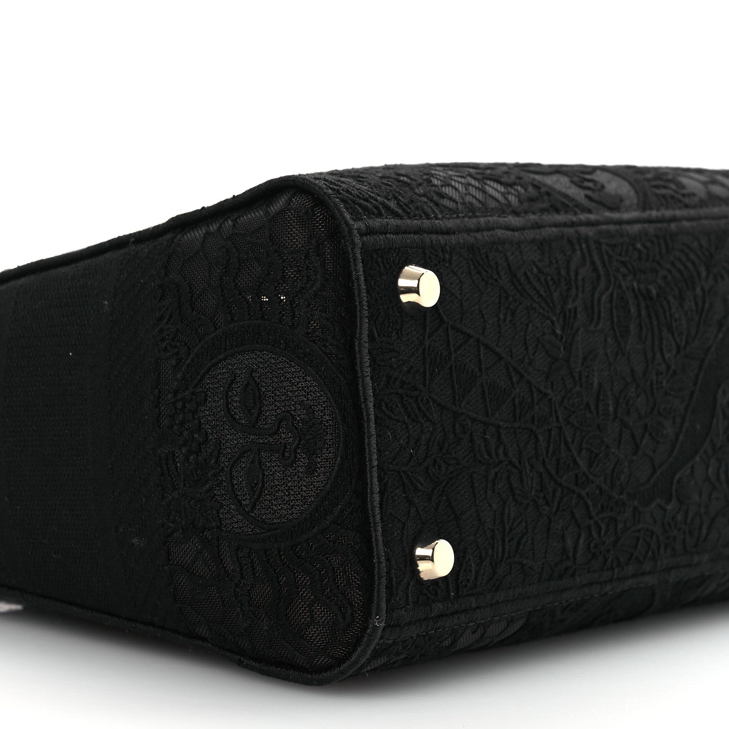 Christian Dior Canvas Embroidered Toile de Jouy Soleil Medium Lady D-Lite Black 8 of 11