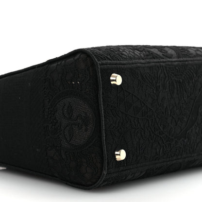 Christian Dior Canvas Embroidered Toile de Jouy Soleil Medium Lady D-Lite Black 8 of 11