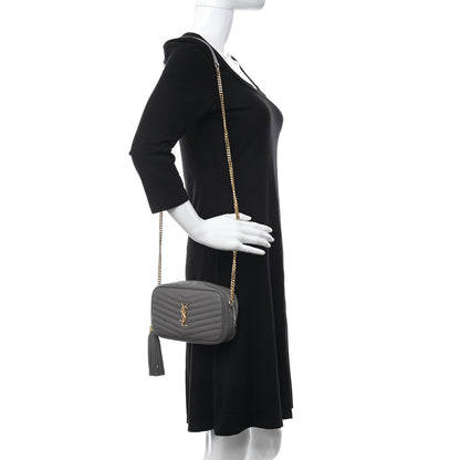 Saint Laurent Grain De Poudre Matelasse Monogram Mini Lou Camera Bag Fog 2 of 10