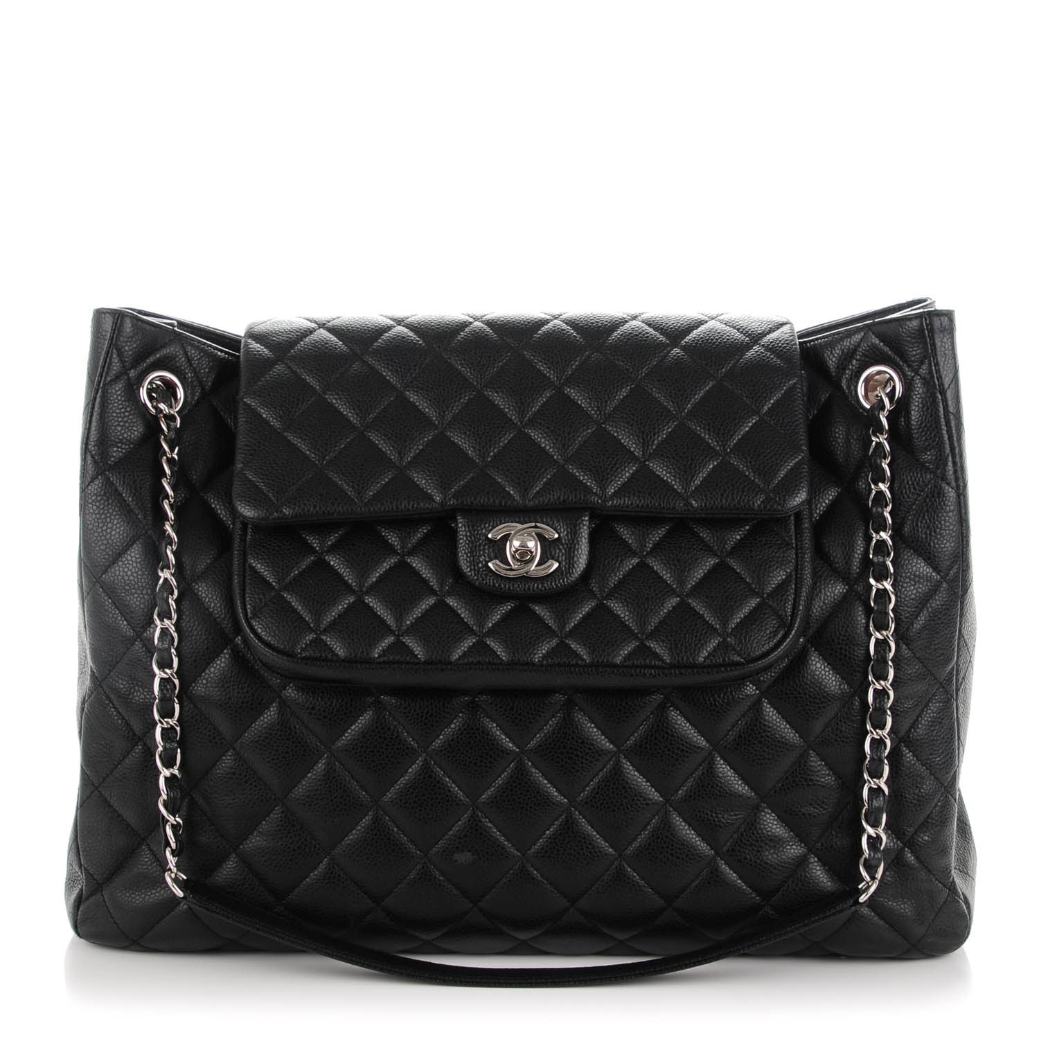 Chanel Caviar Quilted Flap Tote Black 1 of 7