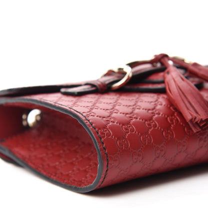 Gucci Soft Microguccissima Mini Emily Chain Shoulder Bag Rosso 6 of 14