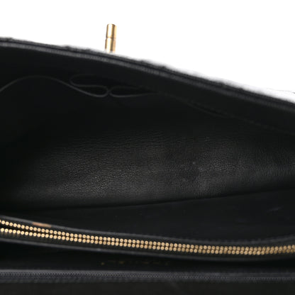 Chanel Caviar Lizard Quilted Medium Coco Handle Flap Black 5 of 10