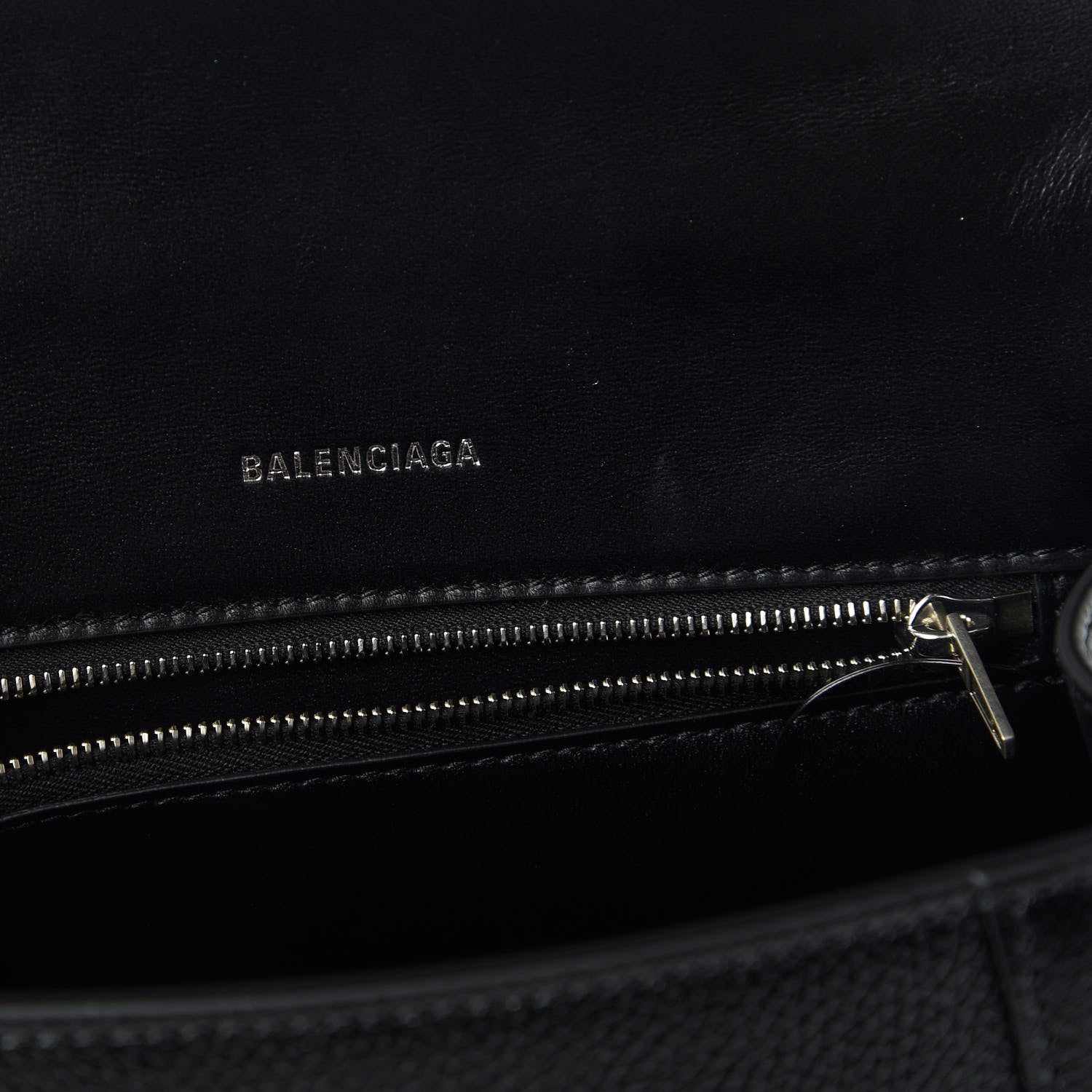 Balenciaga Grained Calfskin Small Hourglass Top Handle Bag Black 7 of 7