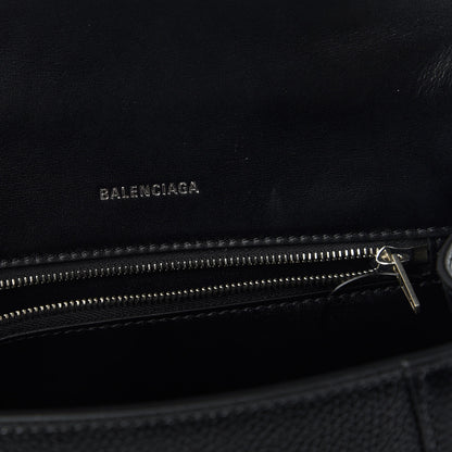 Balenciaga Grained Calfskin Small Hourglass Top Handle Bag Black 7 of 7