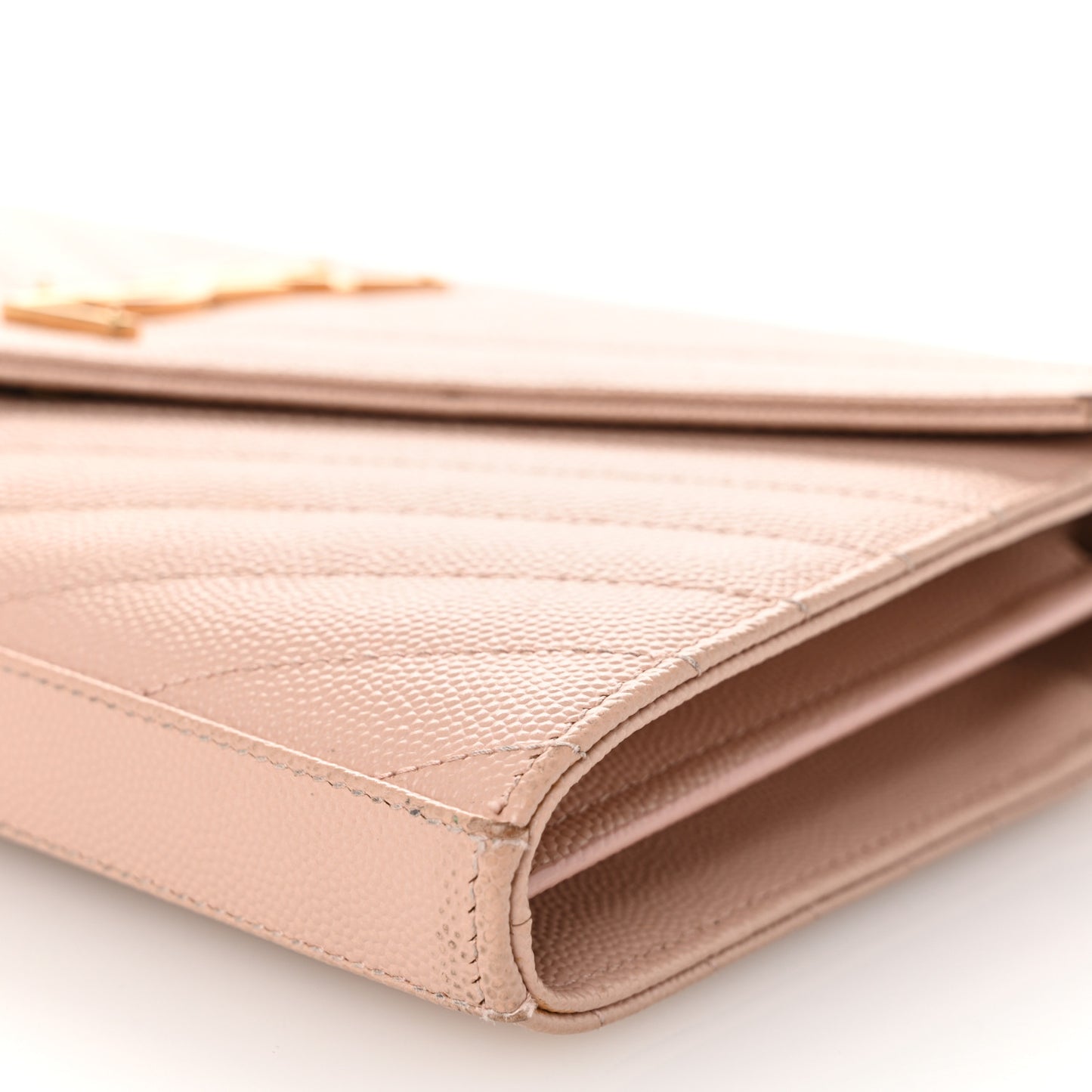 Grain De Poudre Matelasse Chevron Monogram Chain Wallet Pale Pink