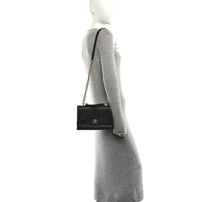 Chanel Caviar Diamond Stitched Small Top Handle Flap Black 2 of 10