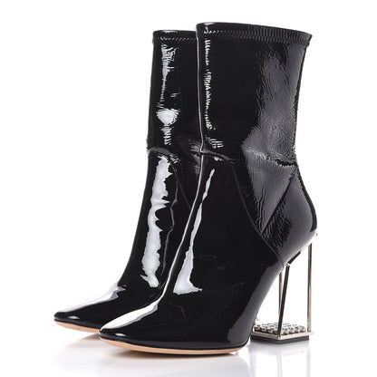 Christian Dior Patent Crystal Short Boots 38 Black 3 of 9