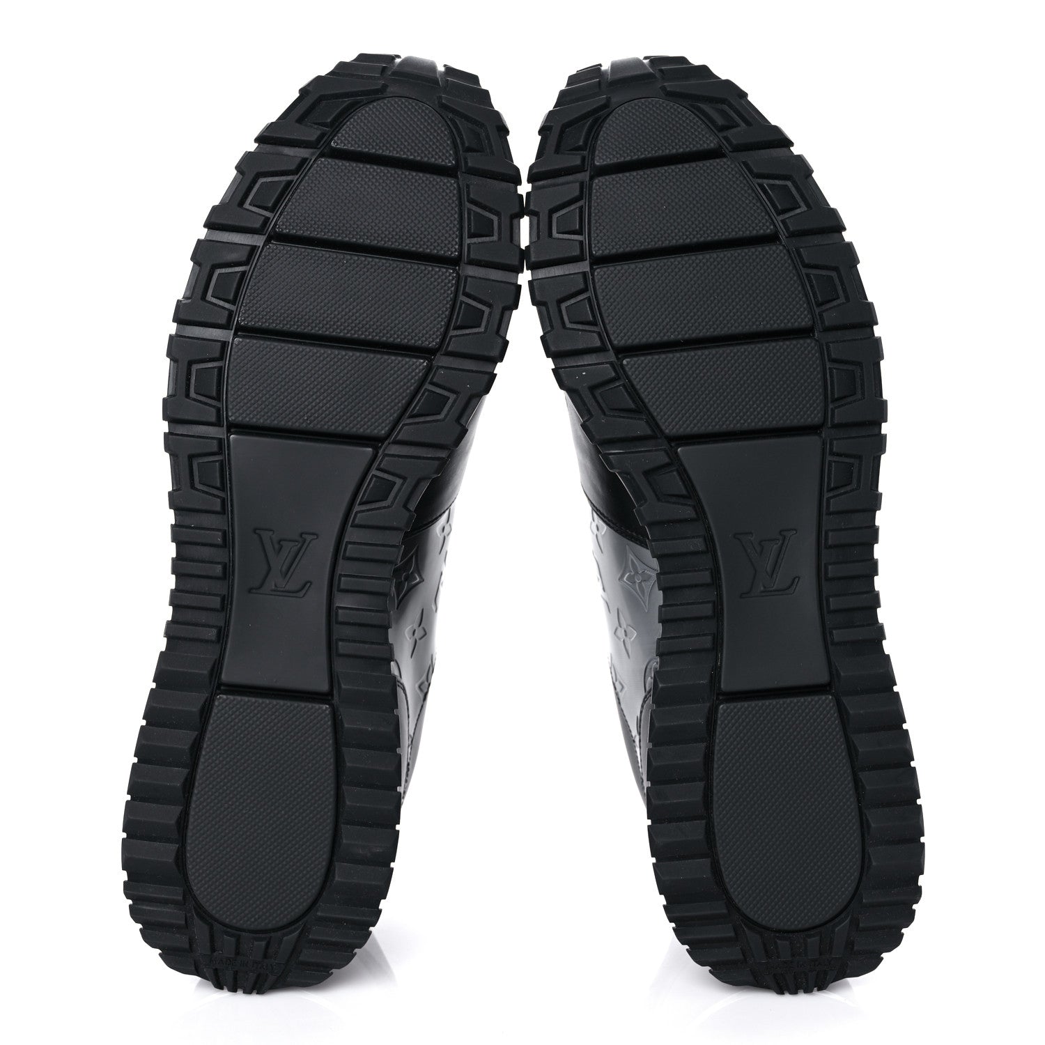 Louis Vuitton Iridescent Textile Monogram Calfskin Mens Run Away Sneakers 11 Black 5 of 9