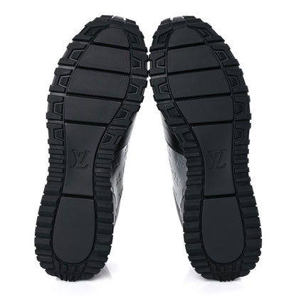 Louis Vuitton Iridescent Textile Monogram Calfskin Mens Run Away Sneakers 11 Black 5 of 9