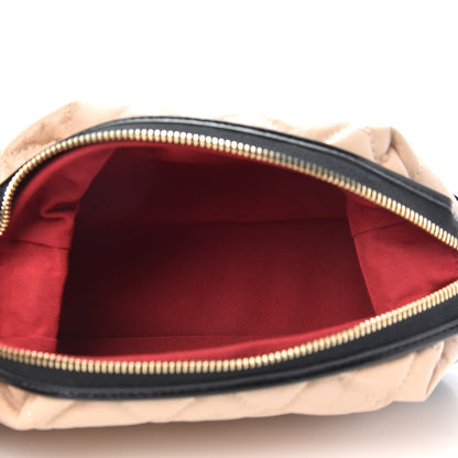 Chanel Aged Calfskin Quilted Gabrielle Classic Pouch Beige Black 5 of 9