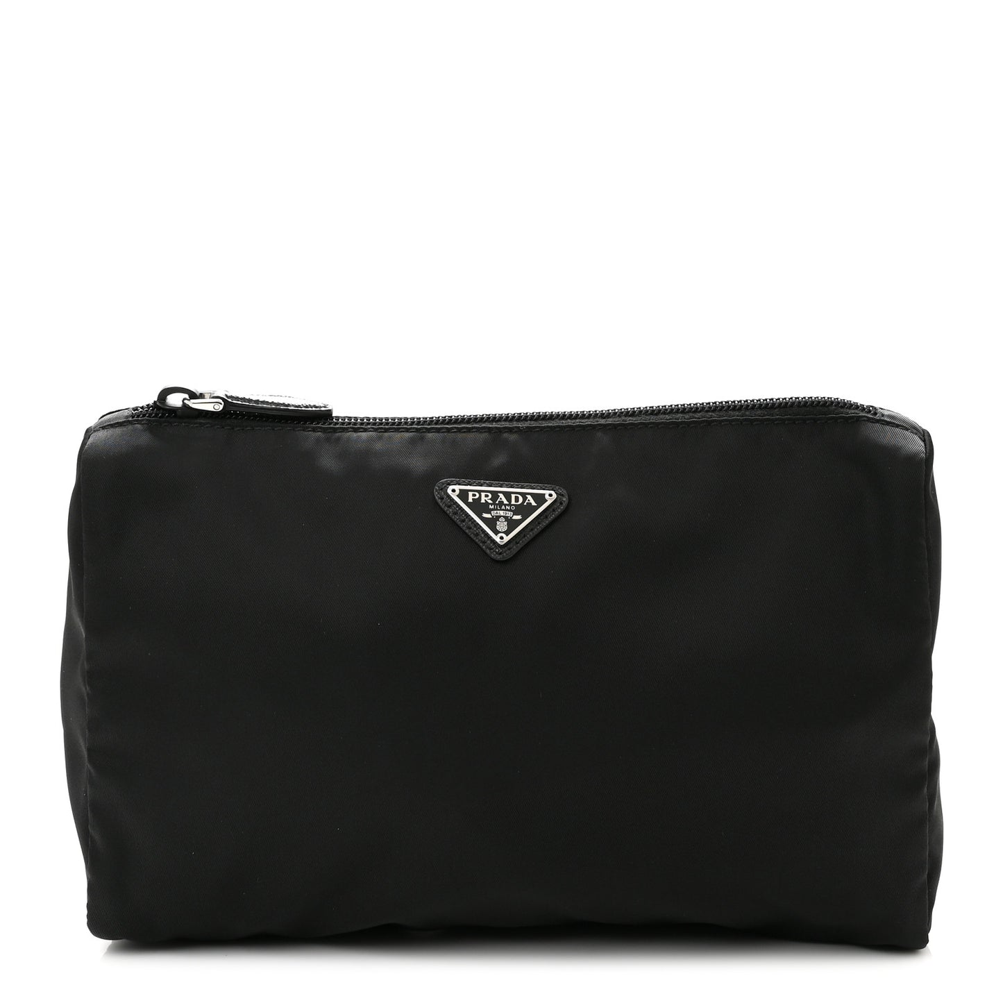 Nylon Tessuto Cosmetic Pouch Black