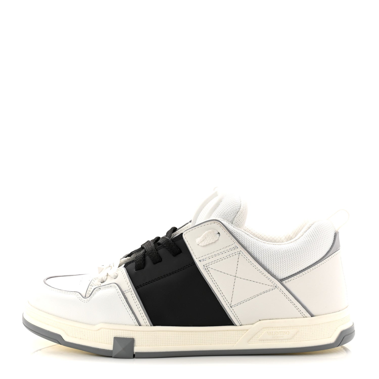 Valentino Garavani Calfskin Mens Open Skate Sneakers 44 White Black 1 of 12