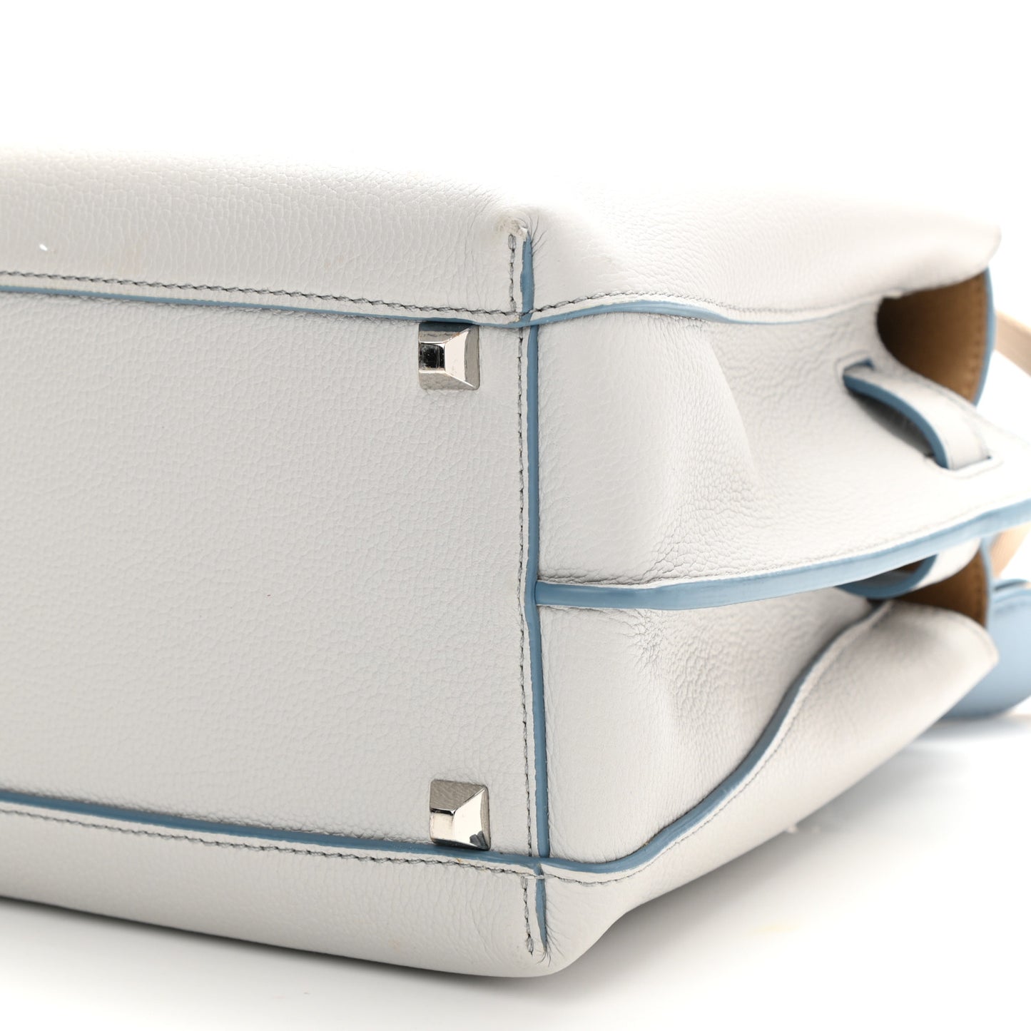 Grained Calfskin Medium Milla Tote Whisper Grey