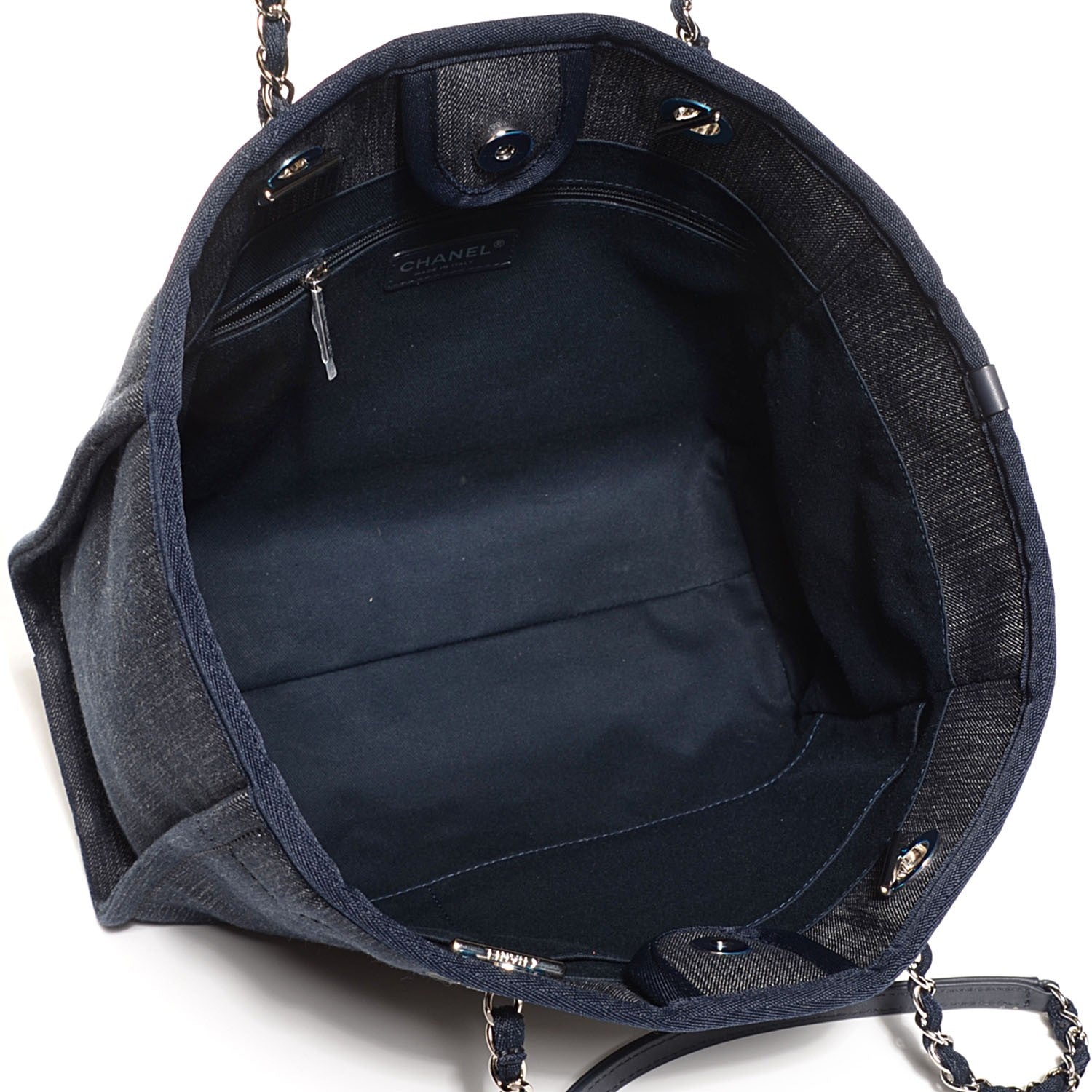 Chanel Canvas Deauville Small Tote Dark Blue 6 of 8