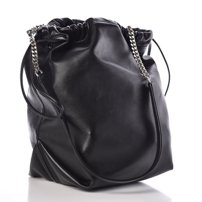 Saint Laurent Lambskin Teddy Drawstring Bag Black 4 of 13