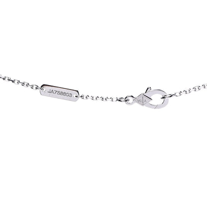 Van Cleef & Arpels 18K White Gold Chalcedony Vintage Alhambra Pendant Necklace 5 of 6