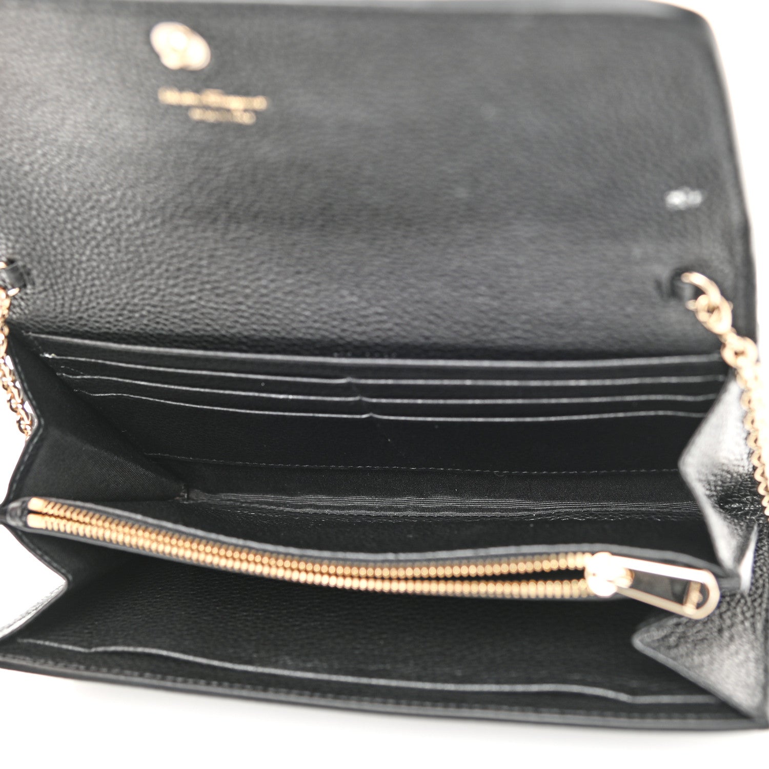Salvatore Ferragamo Calfskin City Wallet On Chain Black 5 of 11