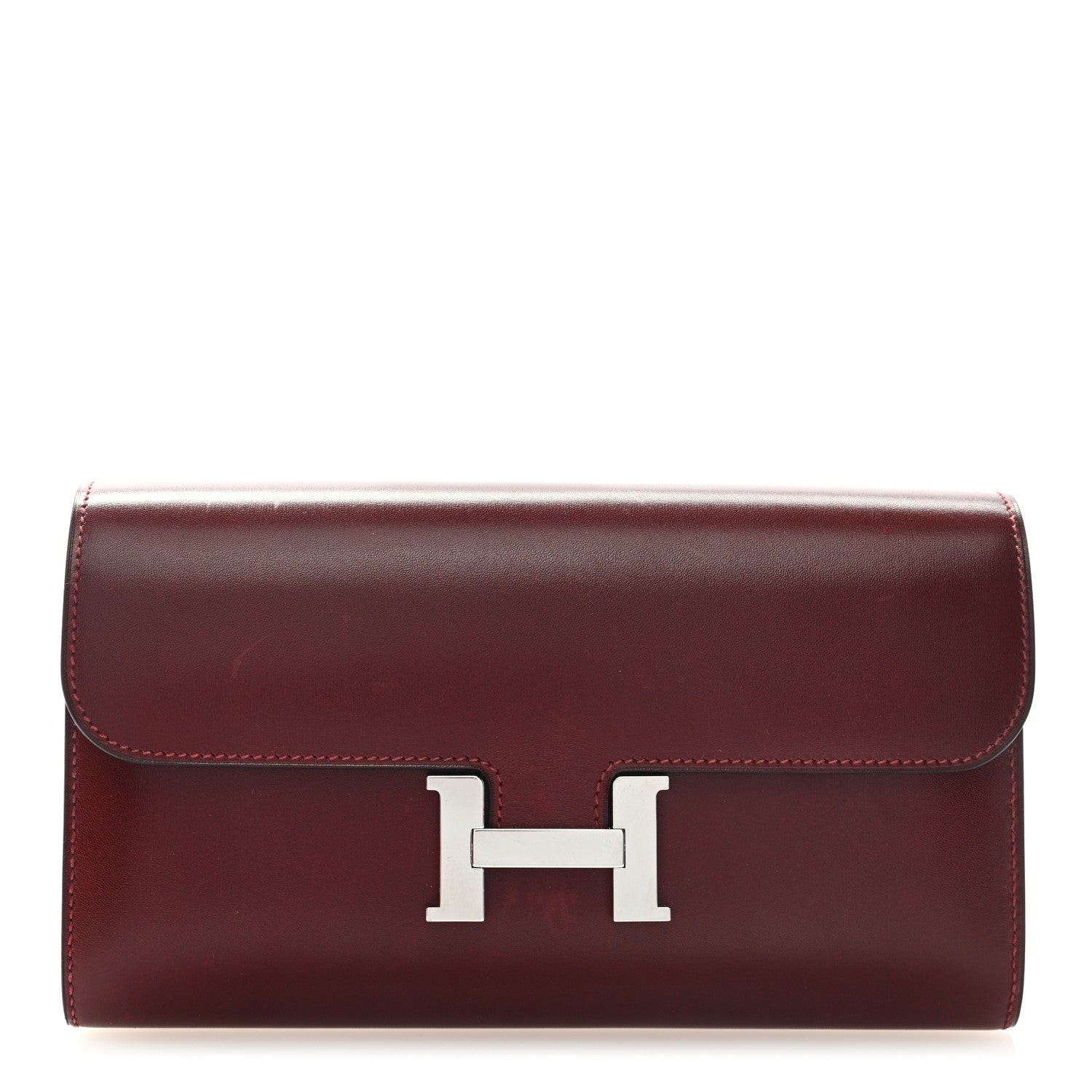 Hermes Tadelakt Constance Long Wallet Rouge H 1 of 6