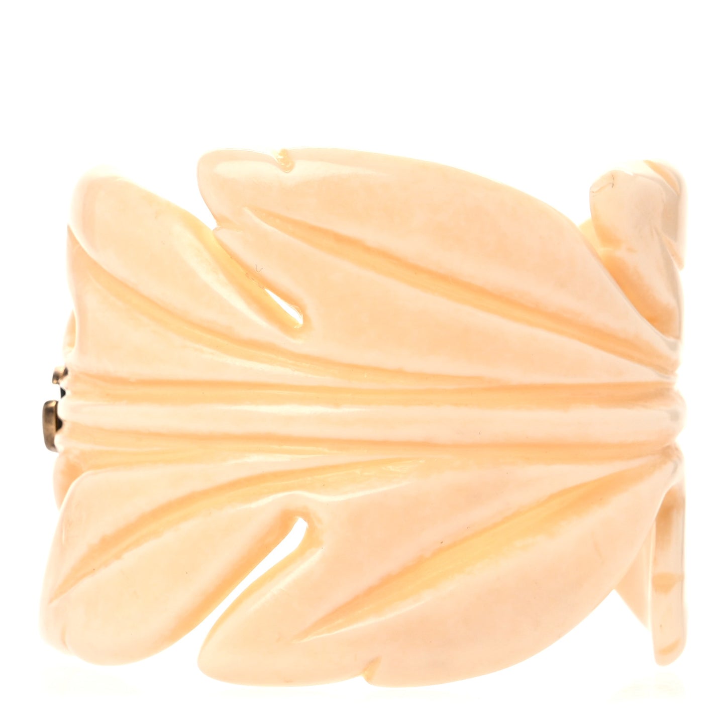 Resin Leaf GG Cuff Bracelet M Ivory