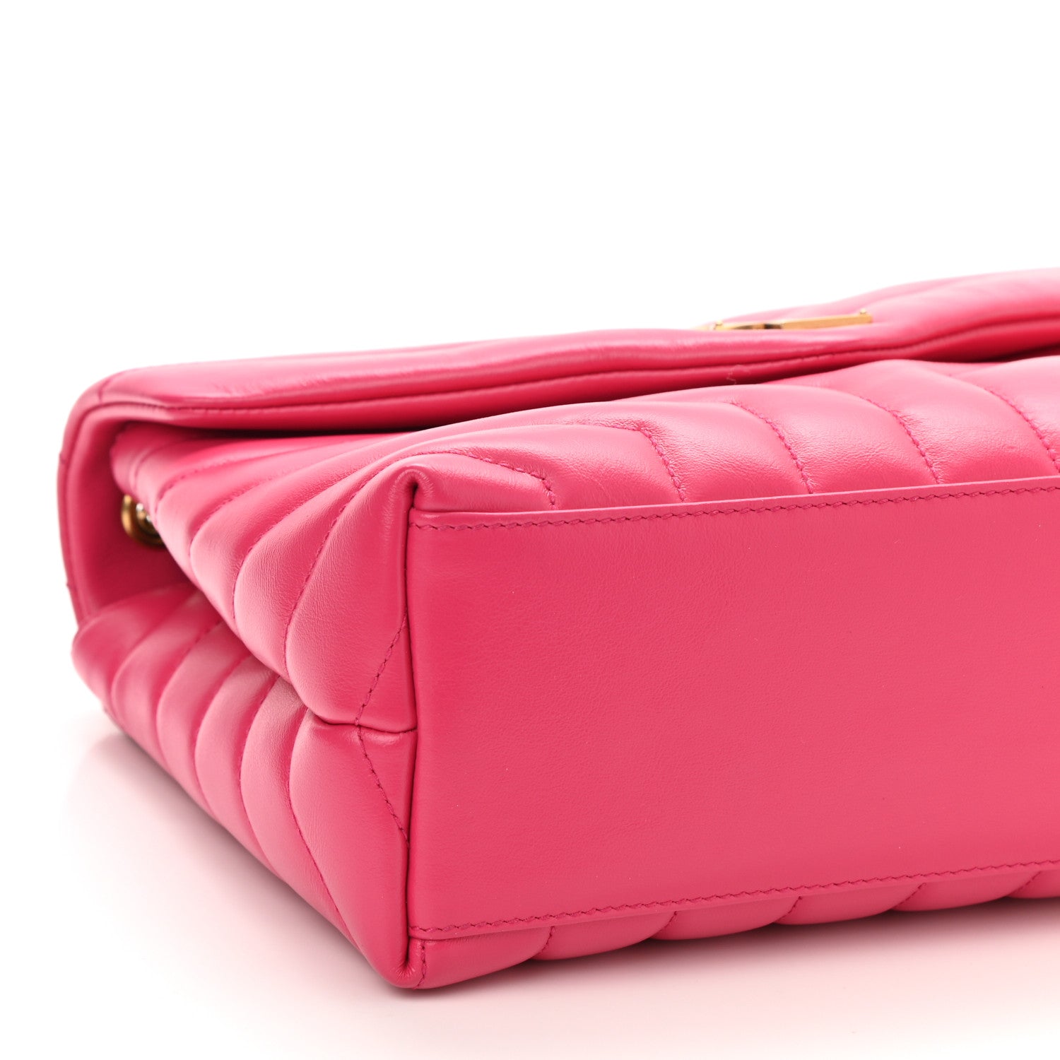 Saint Laurent Calfskin Y Quilted Monogram Small Loulou Chain Satchel Fresh Fuchsia 10 of 11