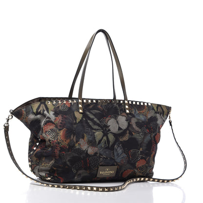 Valentino Garavani Canvas Camubutterfly Rockstud Crossbody Tote Multicolor 3 of 10